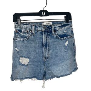 Abercrombie & Fitch Ultra High Rise Cut Off Jean Shorts Size 26 (2)
